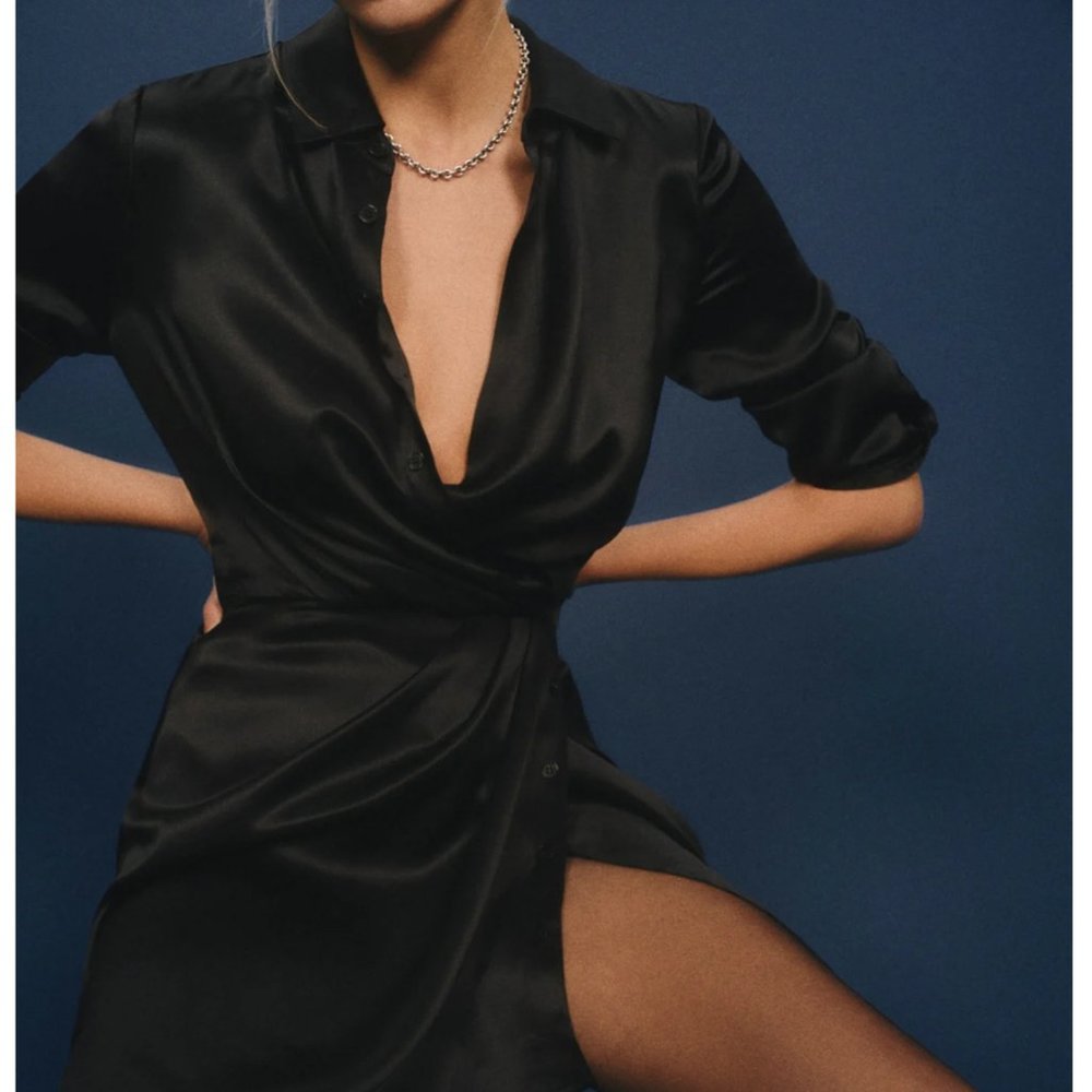 ⬛️ Reformation Alaine Silk Dress - Black